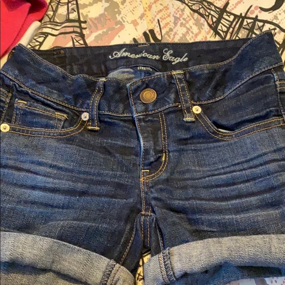 American eagle blue jean shorts. Mid rise. - Picture 1 of 2